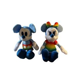 Disney Mickey & Minnie Mouse LGBTQ Gay Pride 10" Plush Stuffed Animal Rainbow